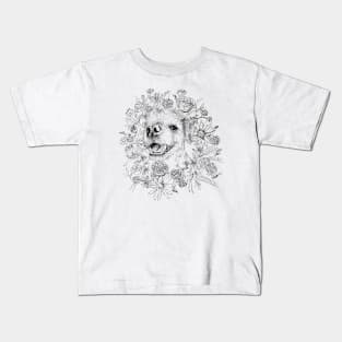 Lilly and Flowers - Border Terrier Kids T-Shirt